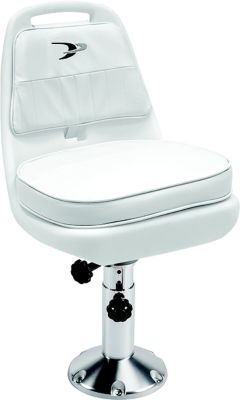 Wise Seating 8WD013-7-710 Standard Pilot Chair Package With Chair, Cushions, Mounting Plate, Pedestal and Seat Spider - White