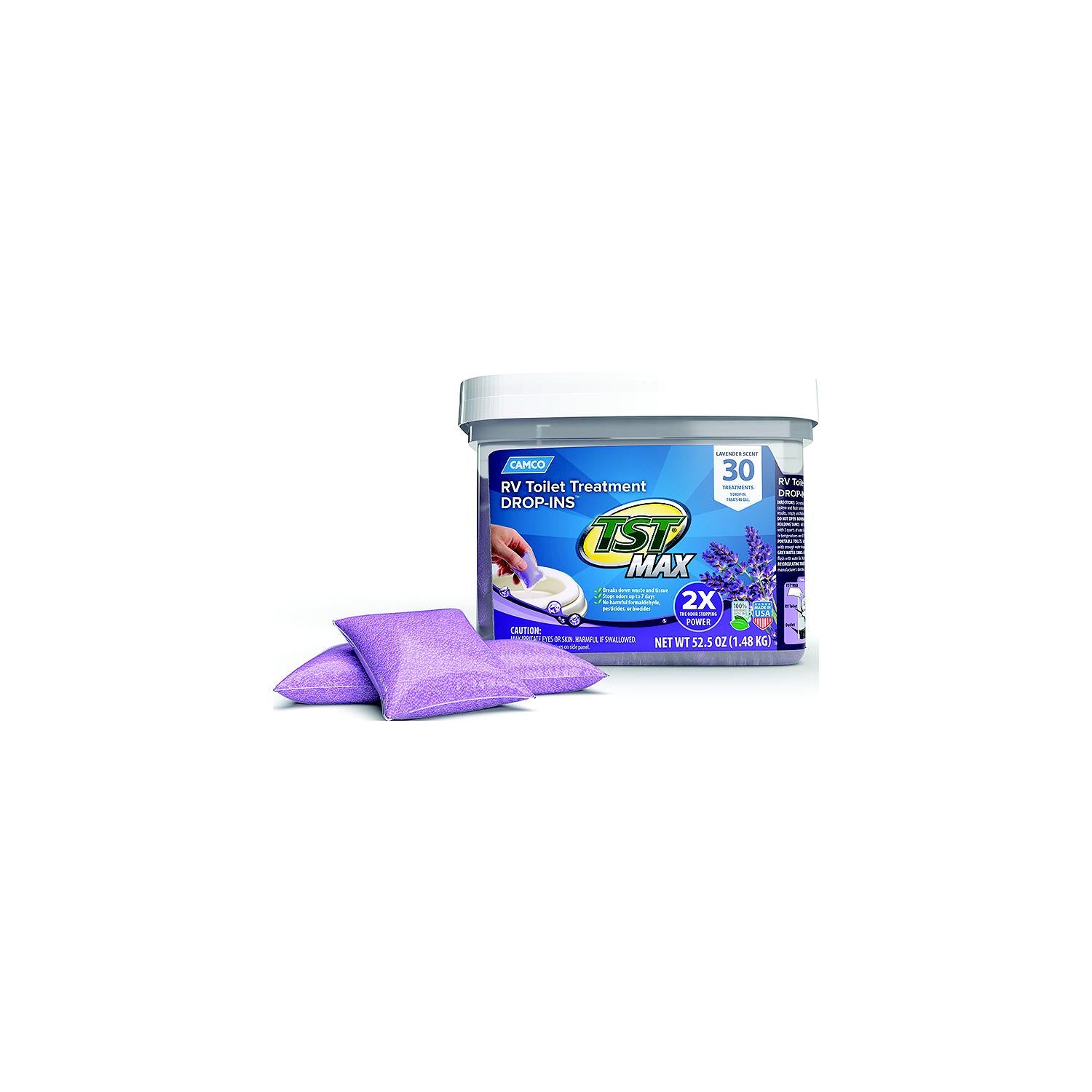 Camco RV 41553 TST Max Toilet Treatment Drop-Ins, 30 Pack, Lavender