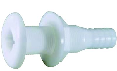 ATTWOOD 3873-3 Attwood Thru Hull Connector For Hose, White - 3/4