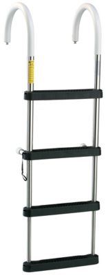 GARELICK 12340-G Garelick EEz-In Telescoping 4 Step Stainless Steel Pontoon Boarding Ladder