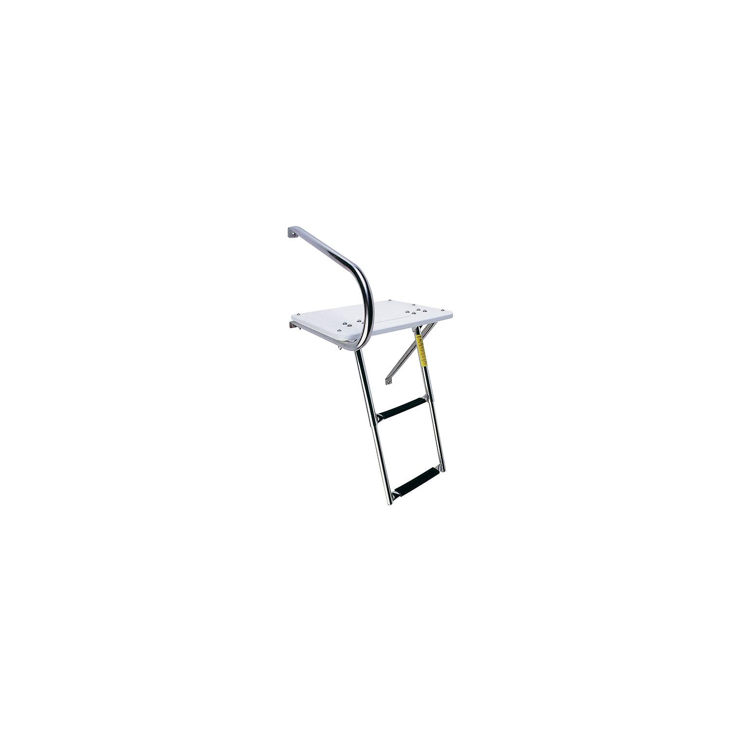 GARELICK 19536 Garelick EEz-In Transom Platform With 2 Step Telescoping Ladder For Boats Outboard Motors