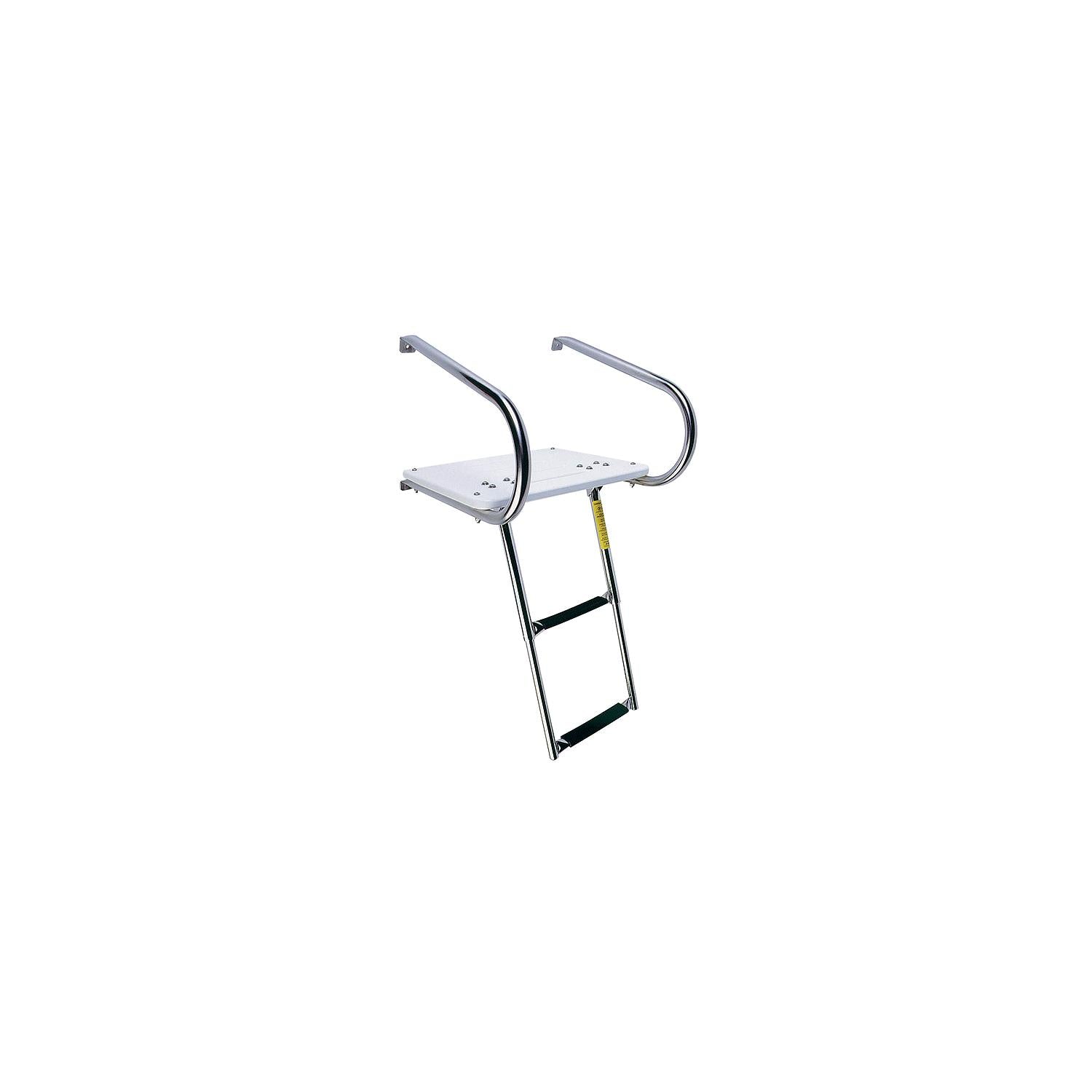 GARELICK 19546 Garelick EEz-In Transom Platform With 2 Step Telescoping Ladder For Boats I/O Motors