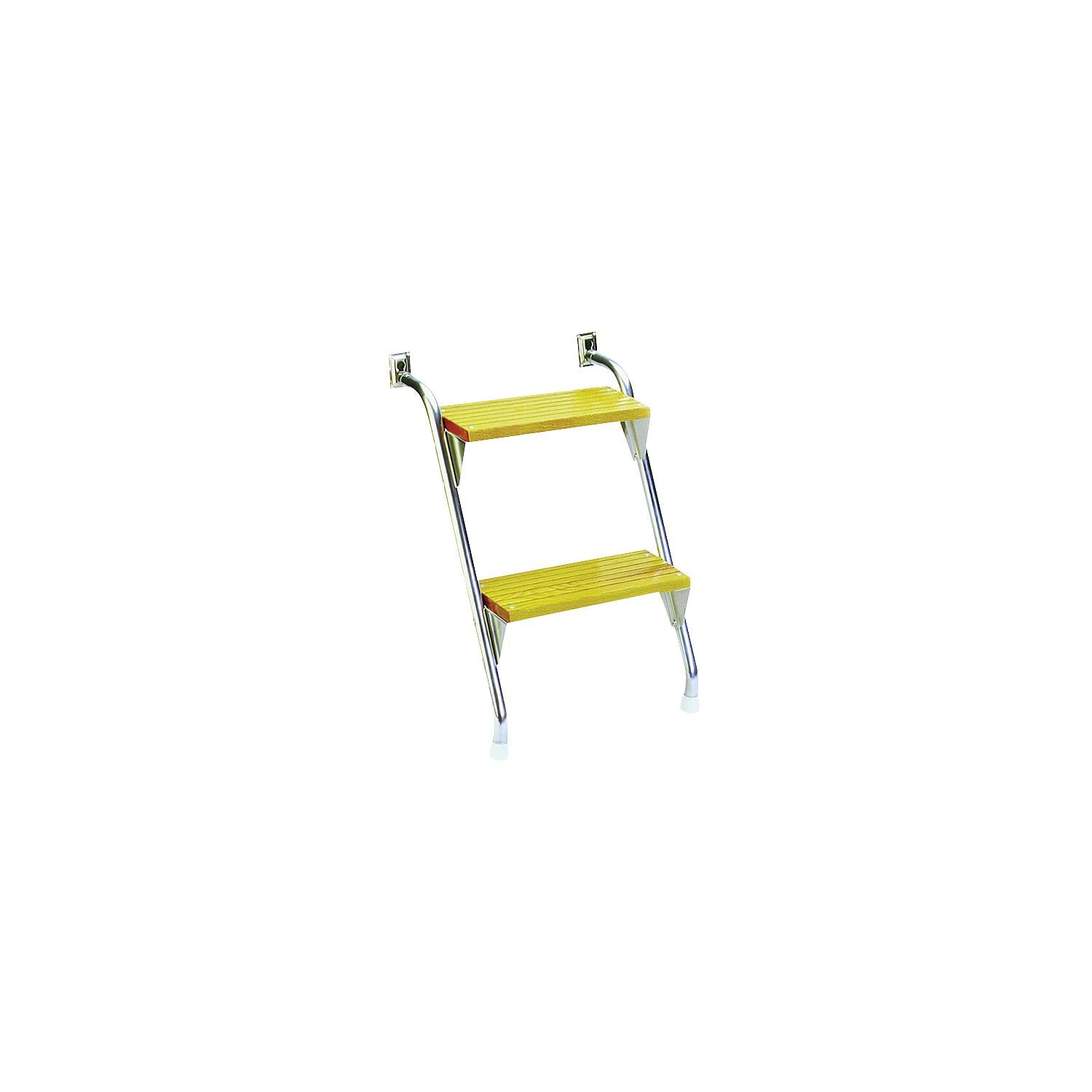 GARELICK 25028 Garelick EEz-In xxx Anodized Aluminum Cockpit Steps w/Oak Treads, 28
