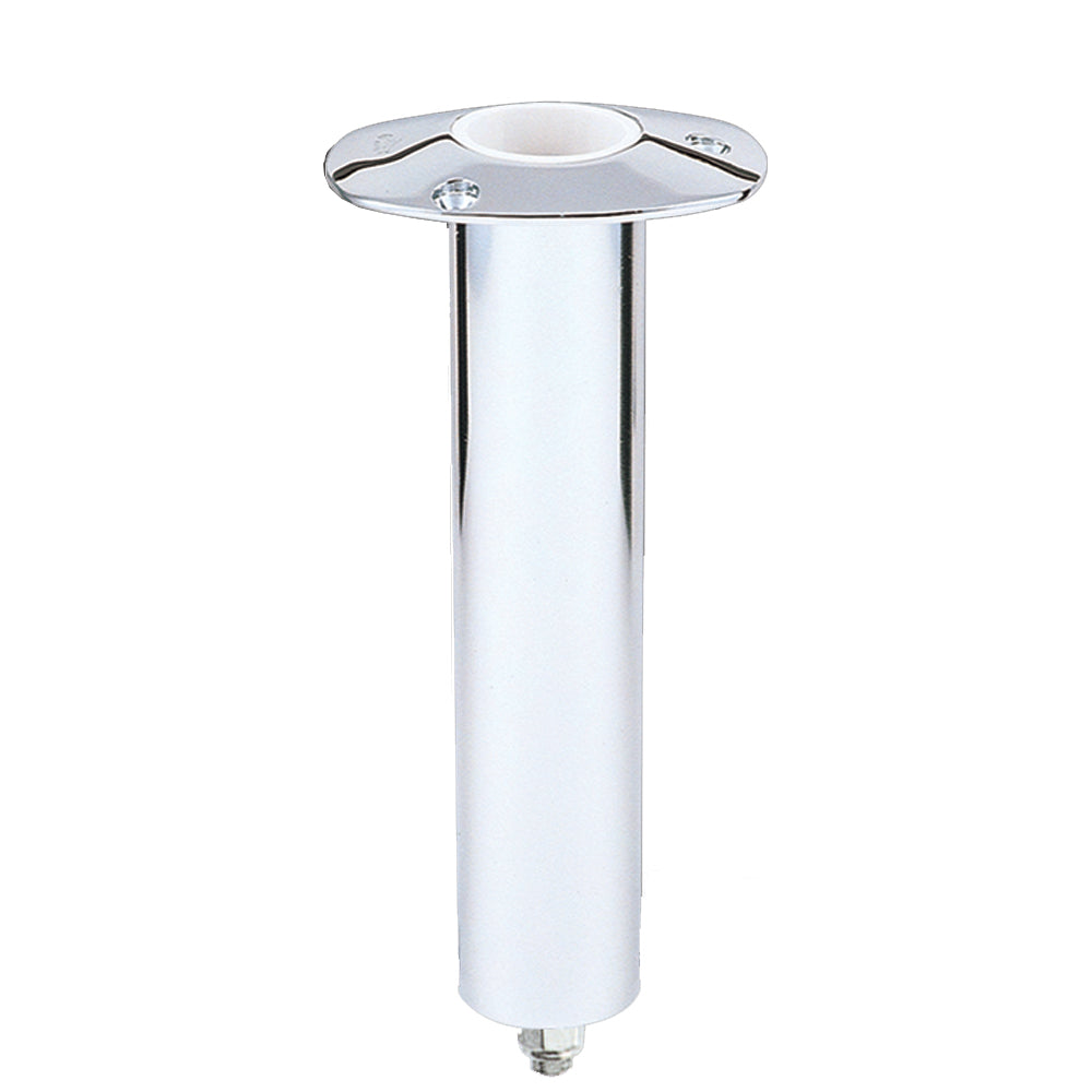 Lee's 0 Degree Stainless Steel Swivel Base Flush Mount Rod Holder - Extra Long Tube 2.25