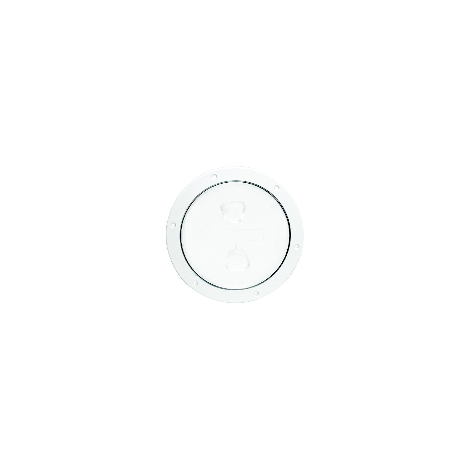 Beckson DP40-W Screw Out Deck Plate With Standard Trim Ring, Smooth Center