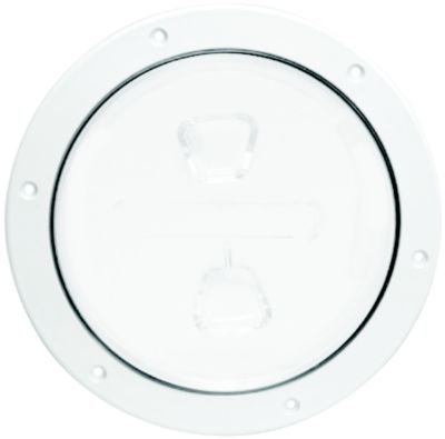 Beckson DP44W Screw Out Deck Plate With Standard Trim Ring, Diamond Center