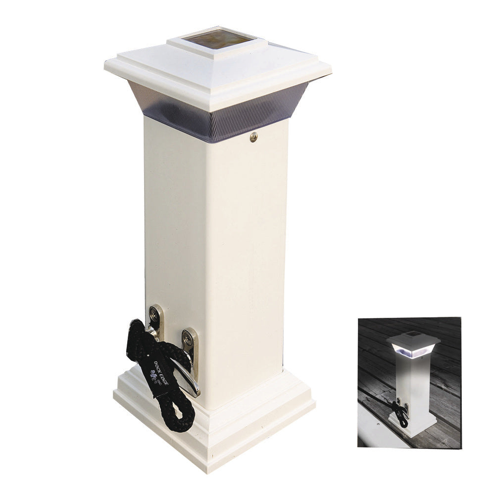 Dock Edge Cleatlite Solar Dock Light w/SS Mooring Cleat 12