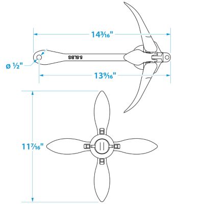 Seachoice 50-41010 41010 Galvanized Folding Grapnel Anchor, 5-1/2 lbs.