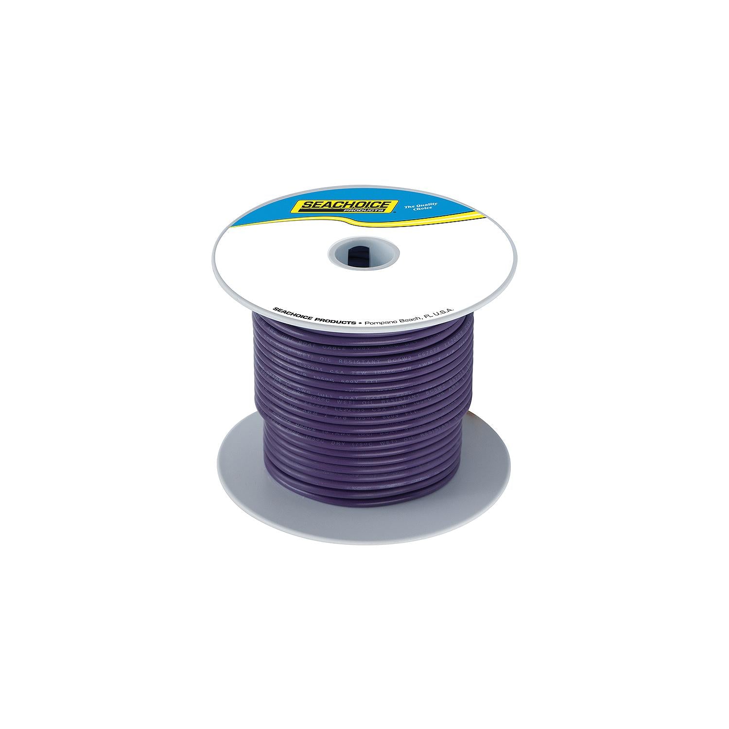Seachoice 50-63117 63117 Tinned Copper Marine Wire, 14 AWG, Purple, 100'