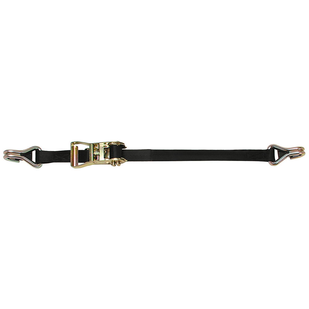 CargoBuckle Ratchet Strap Tie-Down w/Double J-Hooks Keeper - 1