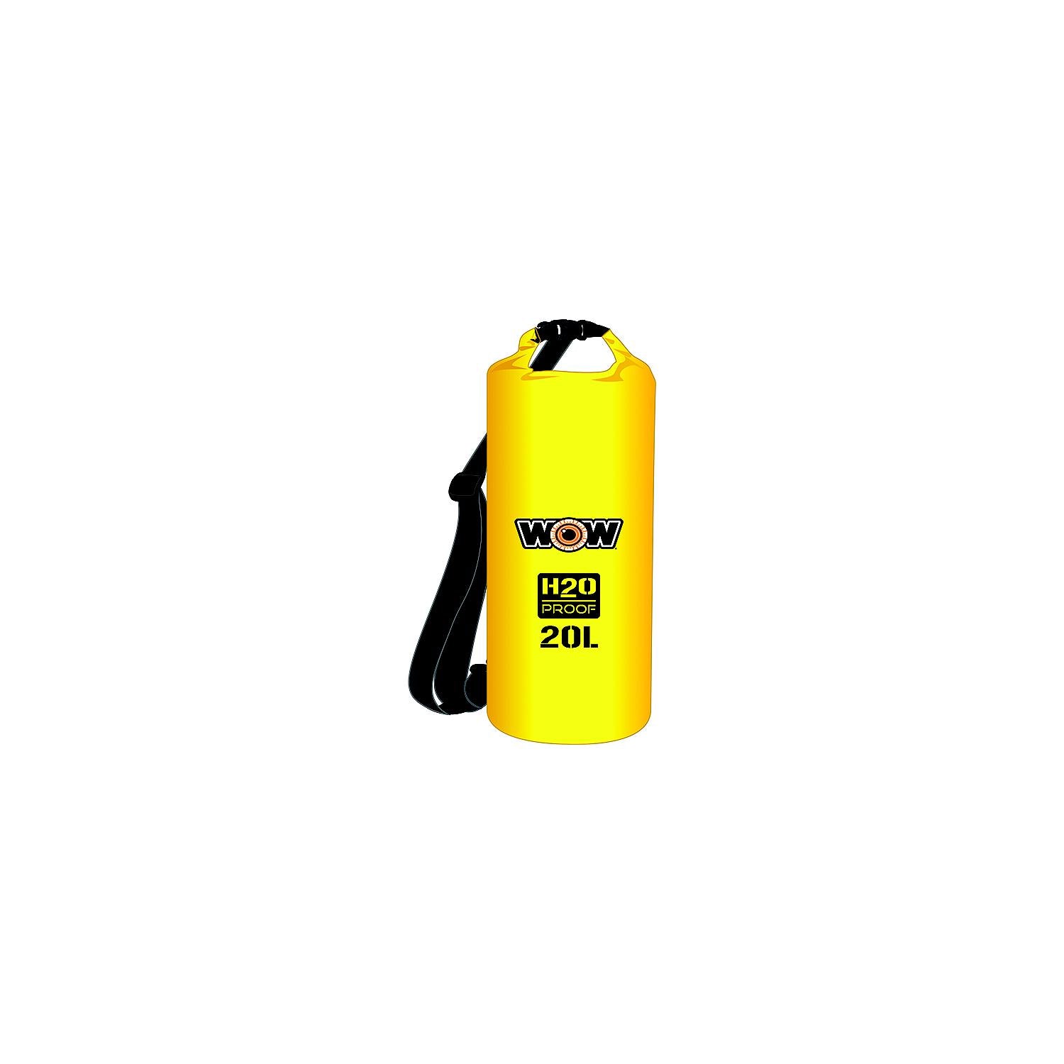 WOW Watersports 18-5080Y H2O Proof Drybag w/Shoulder Strap, 20L Yellow