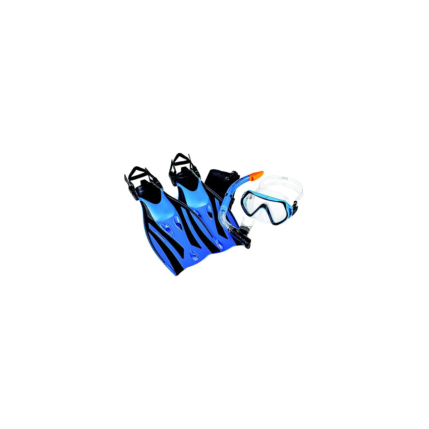 Aqua-Leisure Recreation WCX5976S1L Aqua Pro Ion - Junior 5 Piece Snorkeling Set, Blue