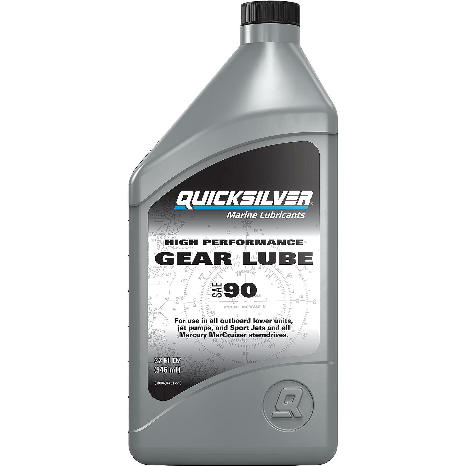 Quicksilver 8M0222065 92-8M0222065 High Performance Gear Lube SAE-90, 32 oz.