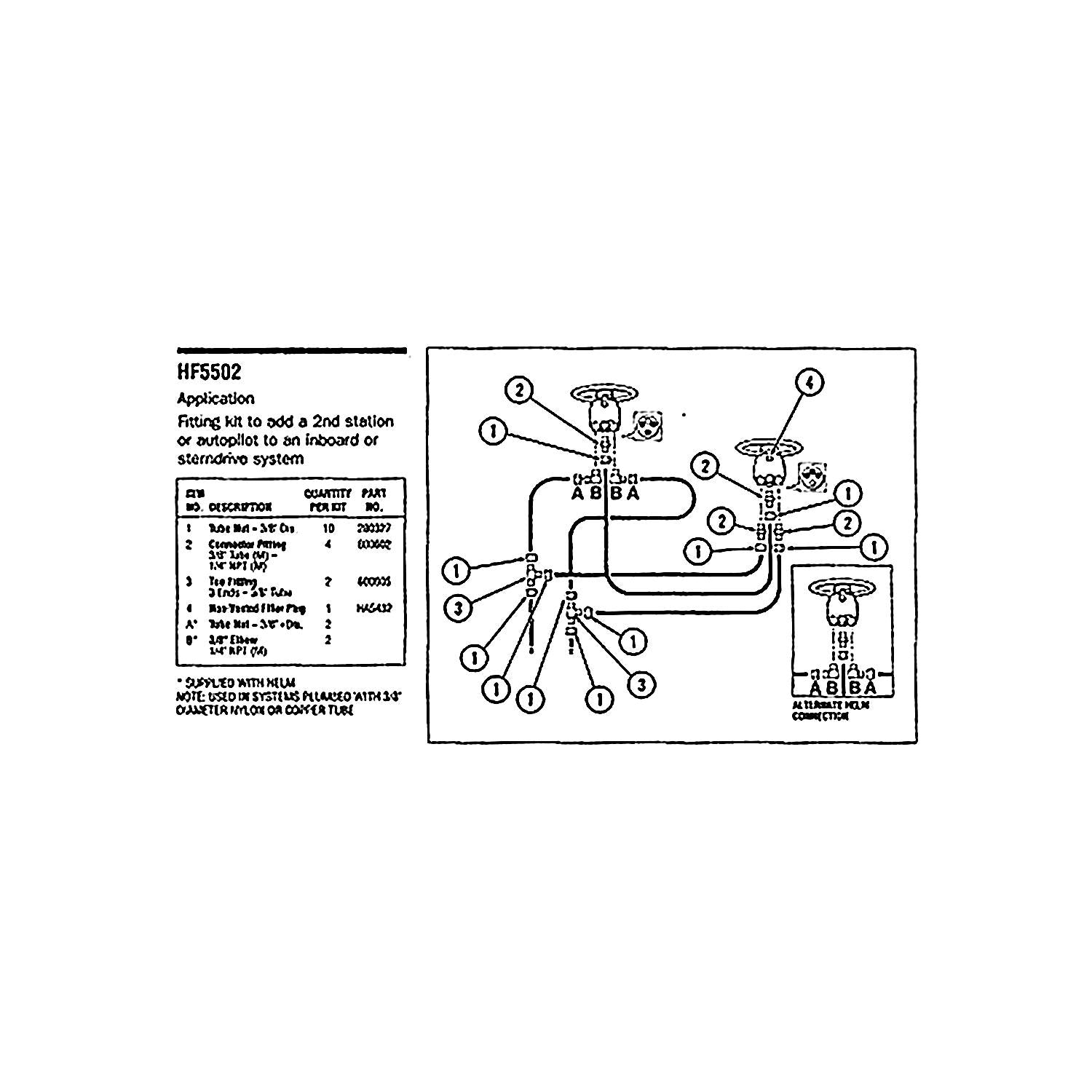 Dometic HF5502 Inboard / Sterndrive Fitting Kit, Use for NPT National Pipe Thread Helm Pumps