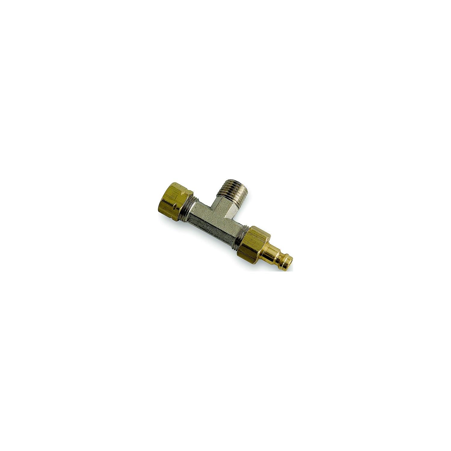 Dometic HF5520 Hydraulic Fitting Horizontal Bleeder Tees | Aluminum / Brass 3/8