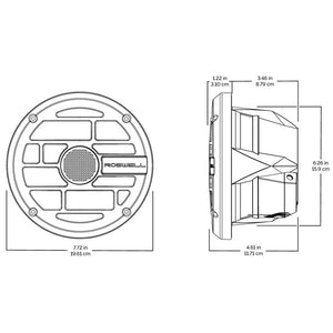 Roswell R Series 7.7 Marine Speakers - Anthracite Grille - 80W RMS  160W Peak Power [C920-1912]