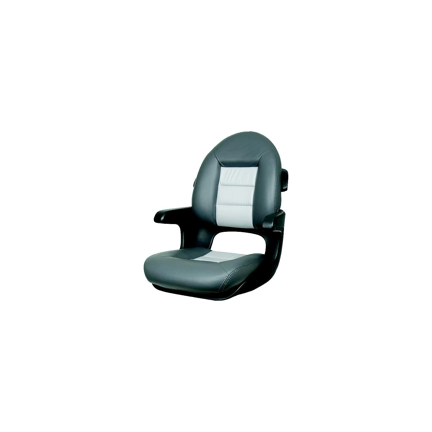 Tempress Products 57017 Elite Helm High Back Seat, Black Shell, Charcoal/Grey Cushions