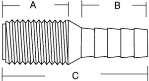 Forespar 905011 CF252 Marelon Hose Adaptor/Tailpipe