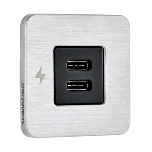 Scanstrut TILE USB-C Interior Charging Socket - 12/24V - Stainless Steel Bezel [SC-TILE-21]