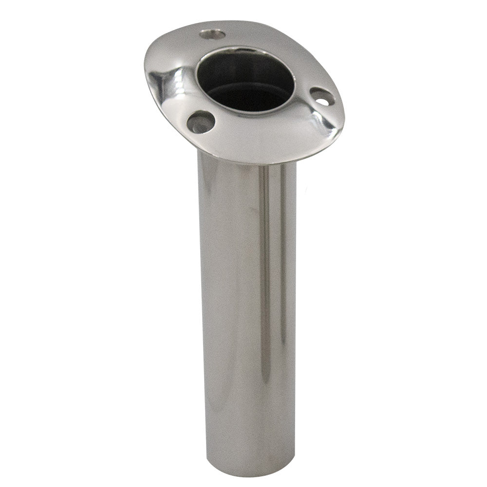 C.E. Smith Flush Mount Rod Holder - 15 Degree - Black Liner w/Drain - No Logo [53672NA]