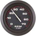 Sierra 58935P Amega Signature Series Black Evinrude / Johnson System Check 0-7,000 RPM Dial Range Tachometer Gauge with Outboard Alterna