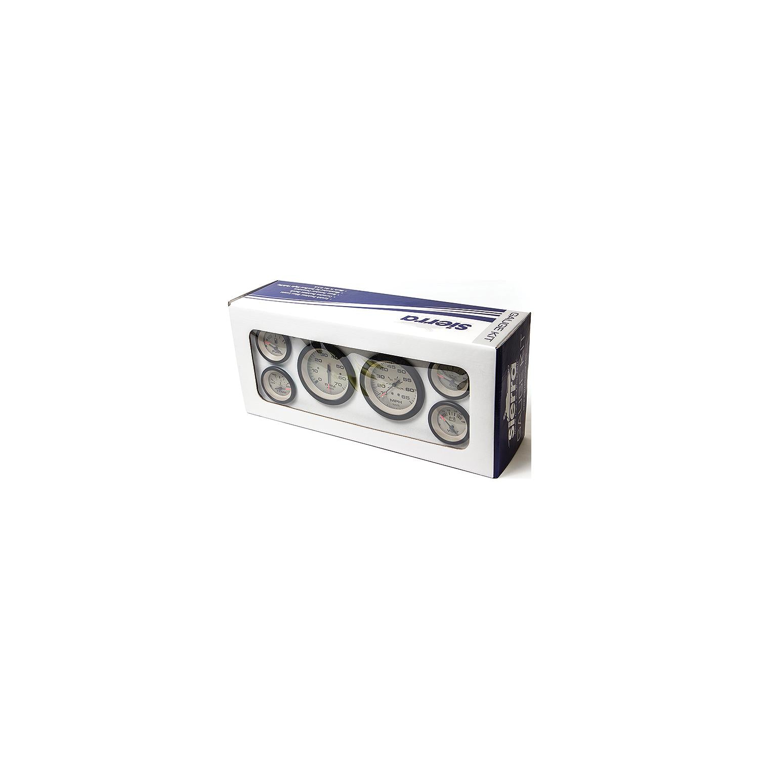 Sierra 65485P Sahara Series Black & Tan Inboard / Stern Drive 6 Set with Tachometer, Speedometer, Voltmeter, Oil Pressure, Water Tempera