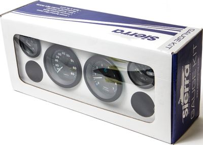 Sierra 68412P Eclipse Series Black Outboard 4 Set with Tachometer, Speedometer, Voltmeter & Fuel Gauges