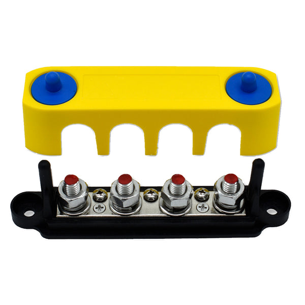 Bluewater Common Stud 4 Gang Positive Terminal Busbar w/Cover [313738-B-023]