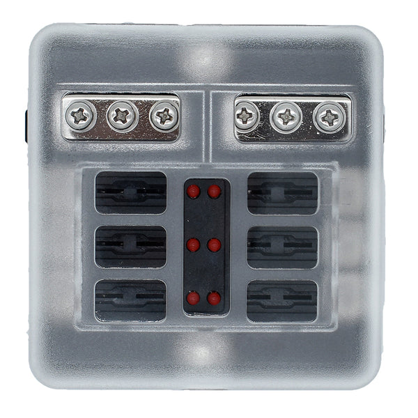 Bluewater 6 Position Fuse Block w/LEDs [3200-0001-006]