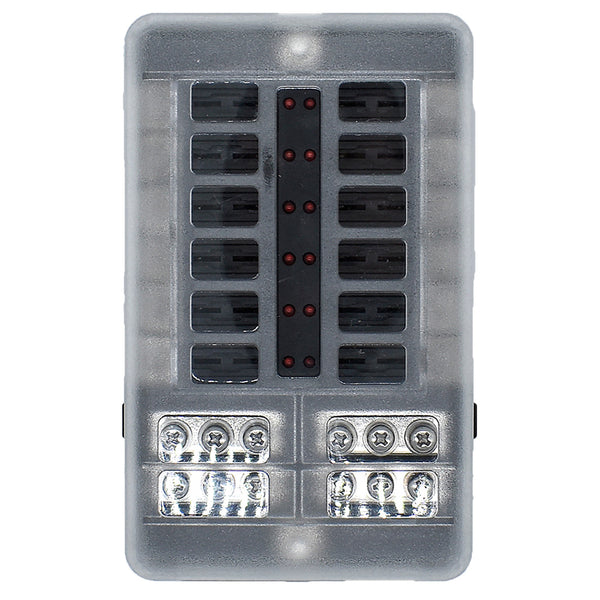 Bluewater 12 Position Fuse Block w/LEDs [3200-0001-012]