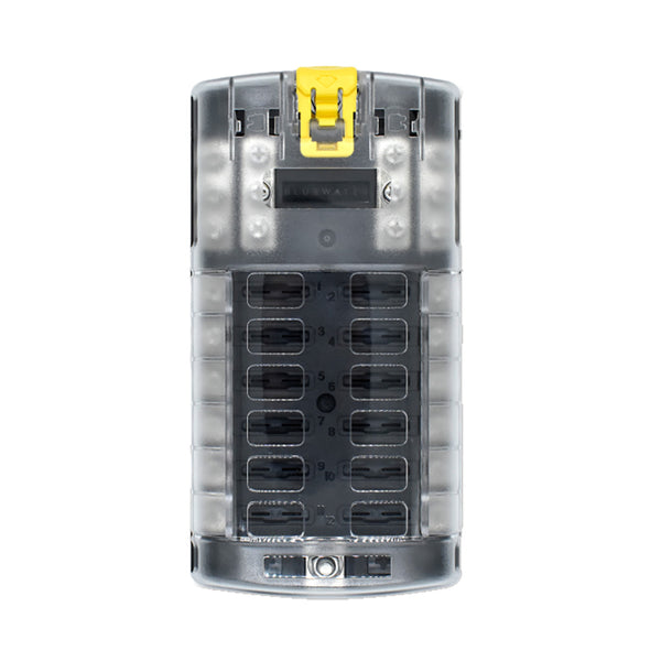 Bluewater 12 Position Fuse Block ATC w/Yellow Slide [3200-3003-012]