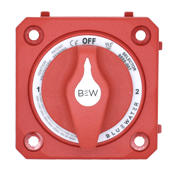 Bluewater Off/1/2/Both Battery Switch - Panel Mount - Red [9800-007-10]