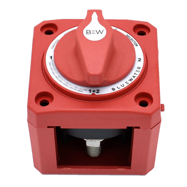 Bluewater Off/1/2/Both Battery Switch - Surface Mount - Red [9800-007-11]