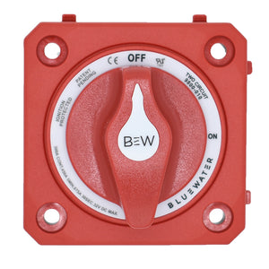 Bluewater On/Off 4 Post Dual Circuit Battery Switch w/o Base - Panel Mount - Red [9800-010-10]