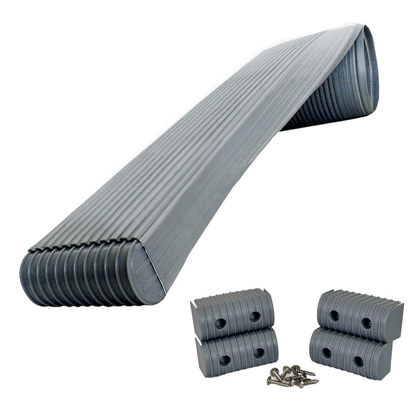 Caliber BunkWrap Kit - Grey 16' x 2" x 4" Roll + 4 Caps + HRDW Roll + 4 Endcaps  Stainless Steel Hardware [23050]