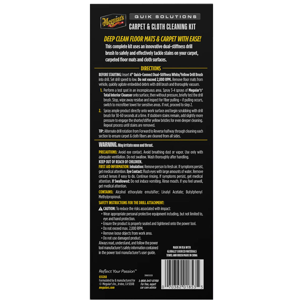 Meguiar's Quik Solutions Carpet  Cloth Cleaning Kit [G55268]