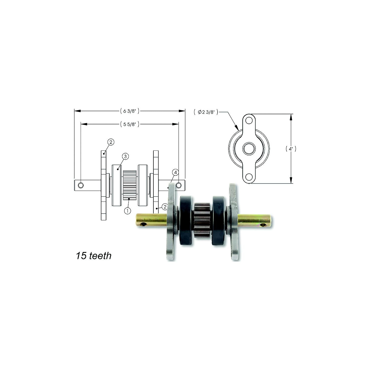 A P Products 014-281331 AP 014281331 2 X Gear Pack Without Roll Pins Assembly (15 Teeth)