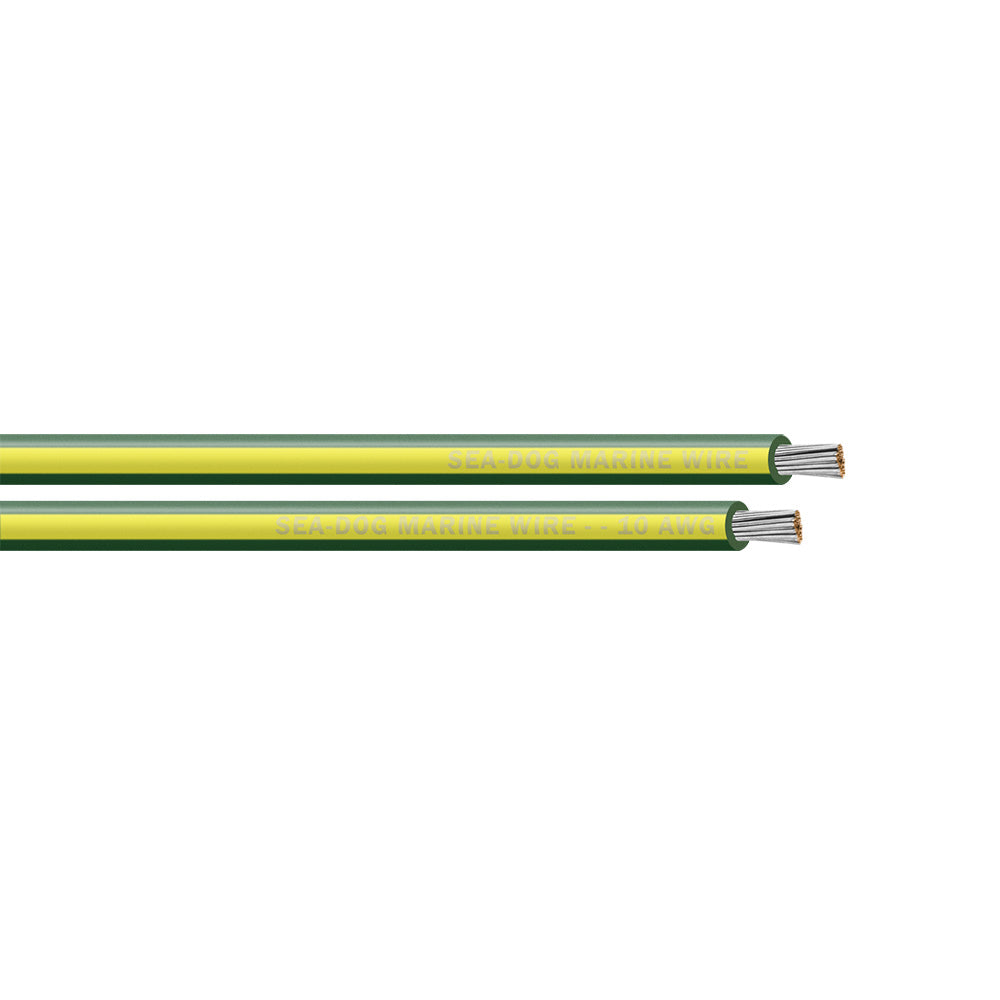 Sea-Dog 10 AWG Green/Yellow Stripe Primary Wire - 250' [8010144]