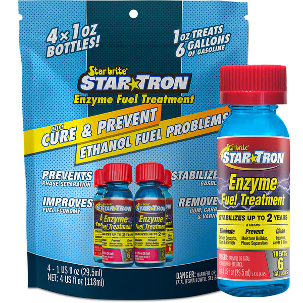 Star brite Star-Tron Enzyme Fuel Treatment - Classic Gas Formula - Contains (4) 1 oz Bottles [14301-4]