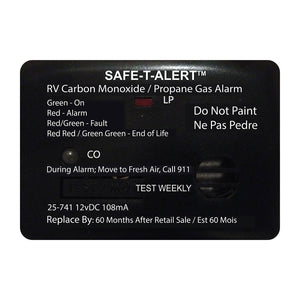 Safe-T-Alert 25 Series Surface Mount Dual Carbon Monoxide/Propane Alarm - 12V Hardwire - Black [25-741-BL]