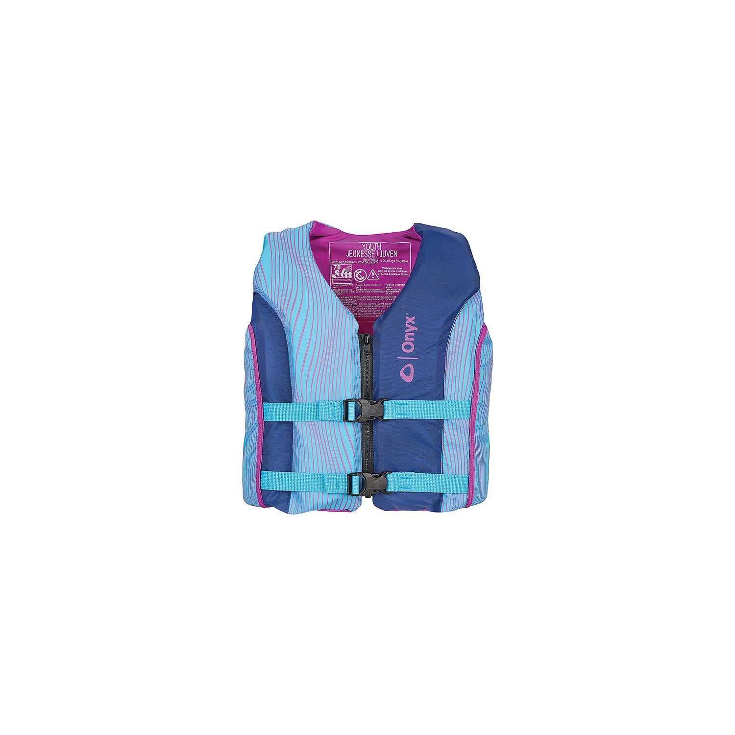 Full Throttle 121000-500-002-21 Onyx 12100050000221 All Adventure Paddle & Watersports Life Jacket, Youth, Blue