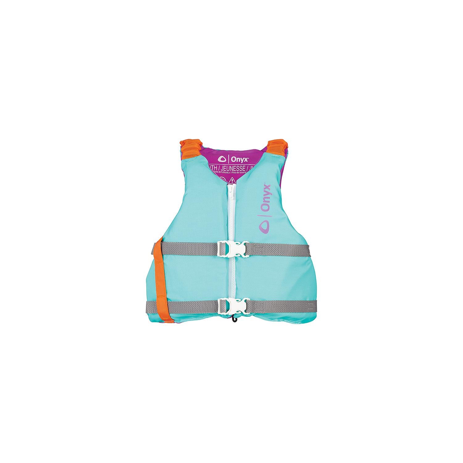 Full Throttle 121900-505-002-21 Onyx 12190050500221 Youth Paddle Life Jacket, Youth, Aqua