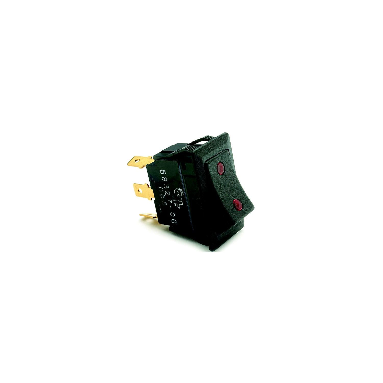 Cole Hersee 58327-06-BP 5832706BP Weather Resistant Rocker Switch w/Dependent Pilot Lights, On/Off/On, SPDT