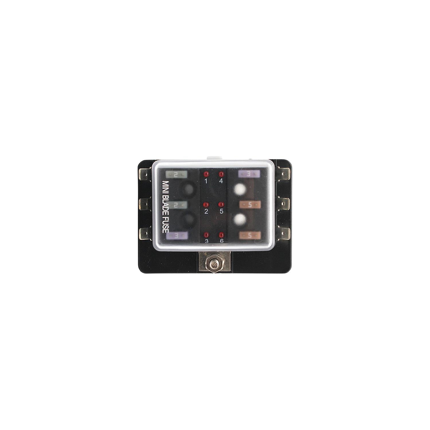 Cole Hersee 880025-BP 880025BP SD MINI Fuse Block, 6-Gang