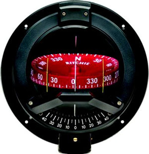 Ritchie Navigation BN-202 Navigator Compass, Bulkhead Mount, Combi Dial, Black
