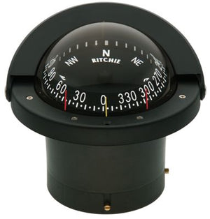 Ritchie Navigation FN203 Navigator Compass, Flush Mt., Combi Dial, Black