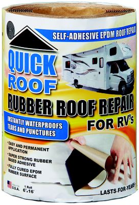 Cofair Products WRQR625 Quick Roof Instant Waterproofing For Rubber Roofs, White Adhesive/White EPDM, 6