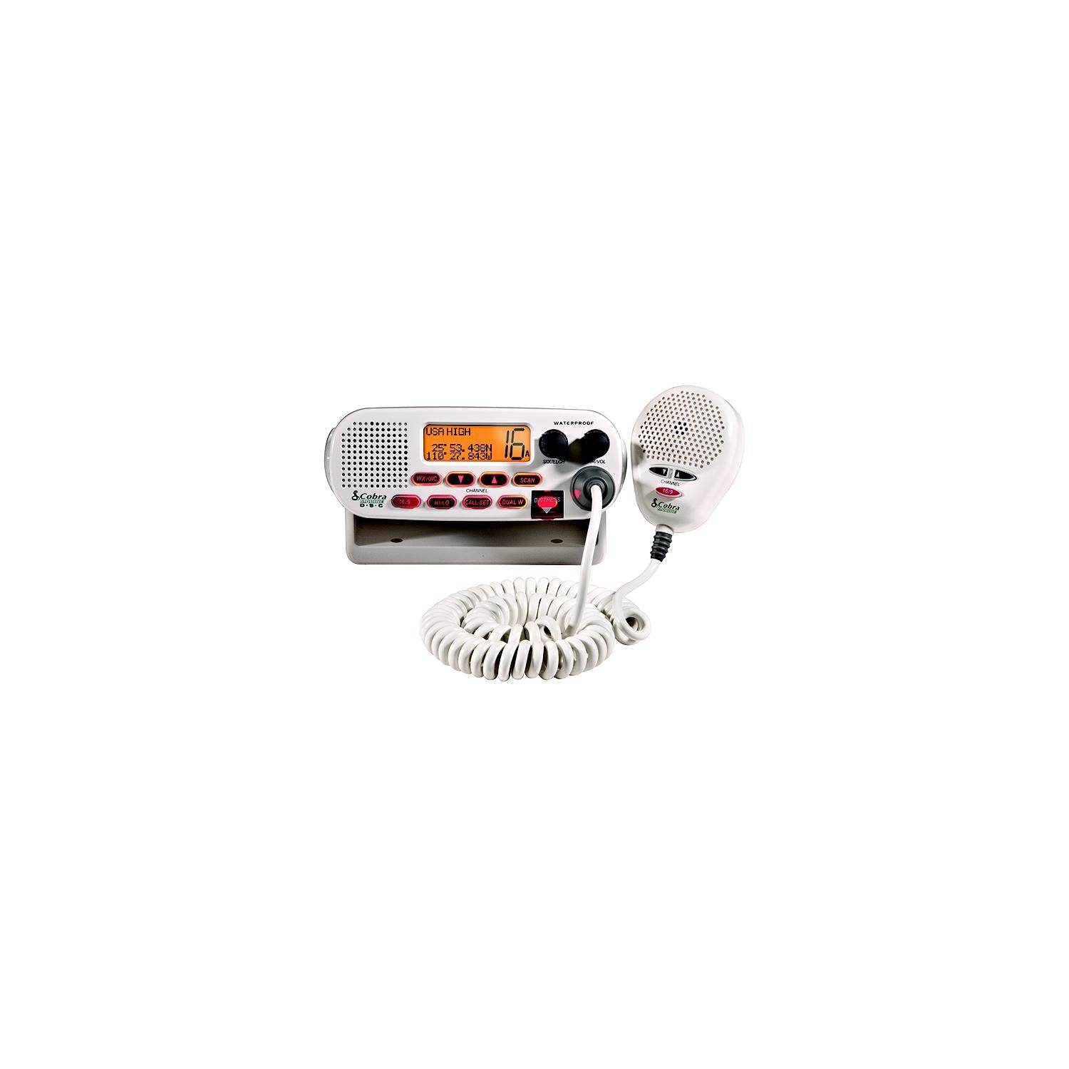 Cobra Electronics MR F45-D Marine Class-D DSC VHF Radio Flush Mount - White