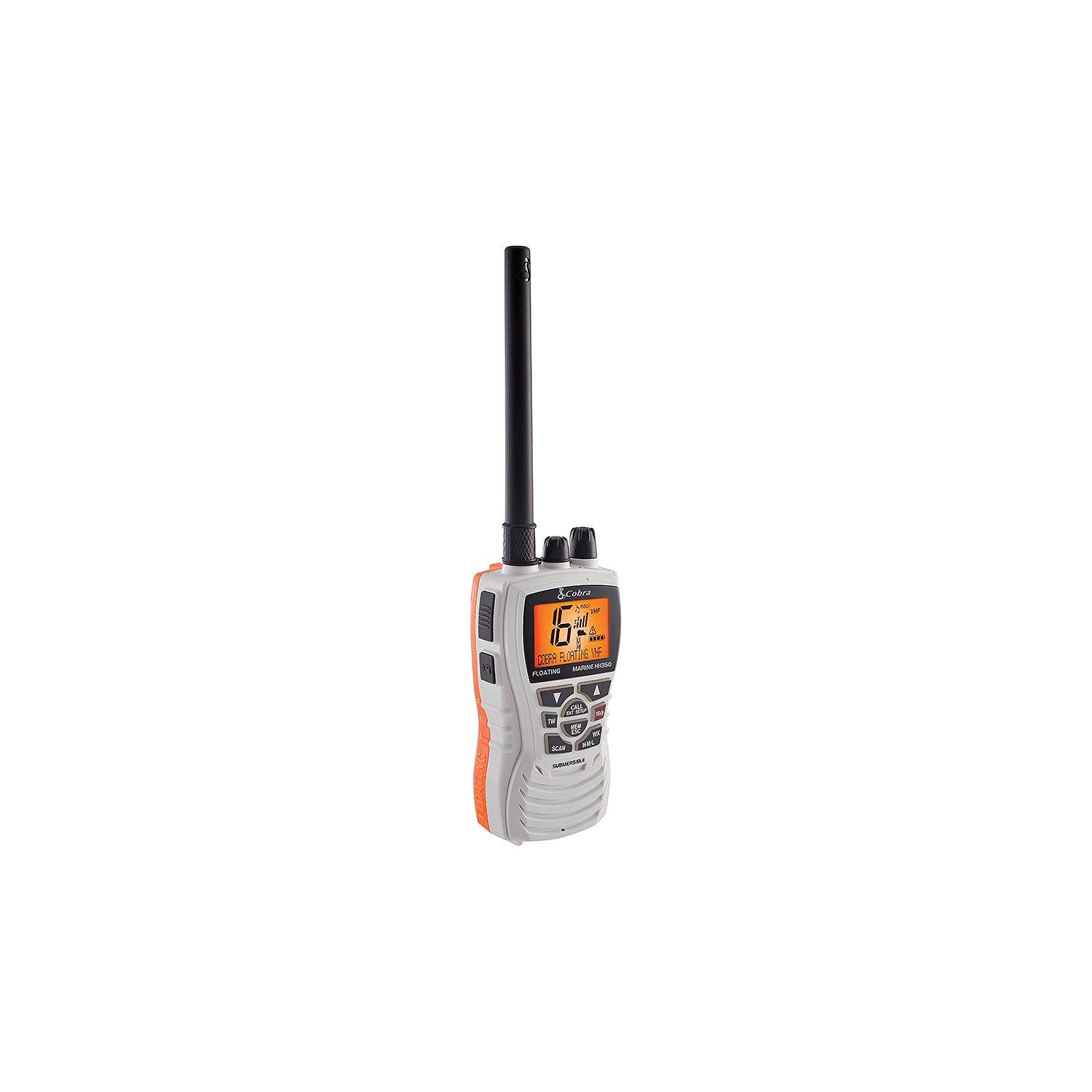 Cobra Electronics MRHH350WFLT 6 Watt Floating Handheld VHF Marine Radio, White
