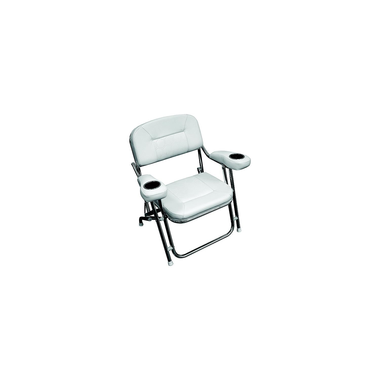 Wise Seating 3367-784 3367784 Deluxe Offshore Folding Deck Chair, Brite White